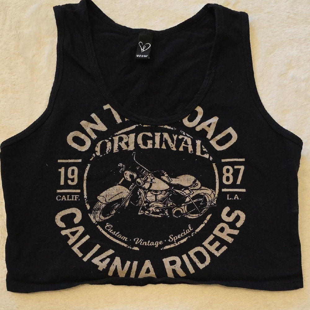 Windsor Black Biker Crop Top